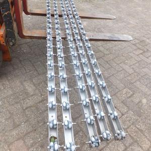 RVS rollerbanen met kunststuf alzijdige rollers, 280 cm lang (a31)35